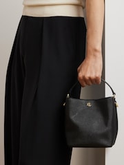 Lauren Ralph Lauren Small Reese Leather Logo Bucket Black Bag - Image 7 of 7