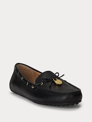 Lauren Ralph Lauren Wylie Leather Boat Black Shoe Loafers - Slika 1 iz 4