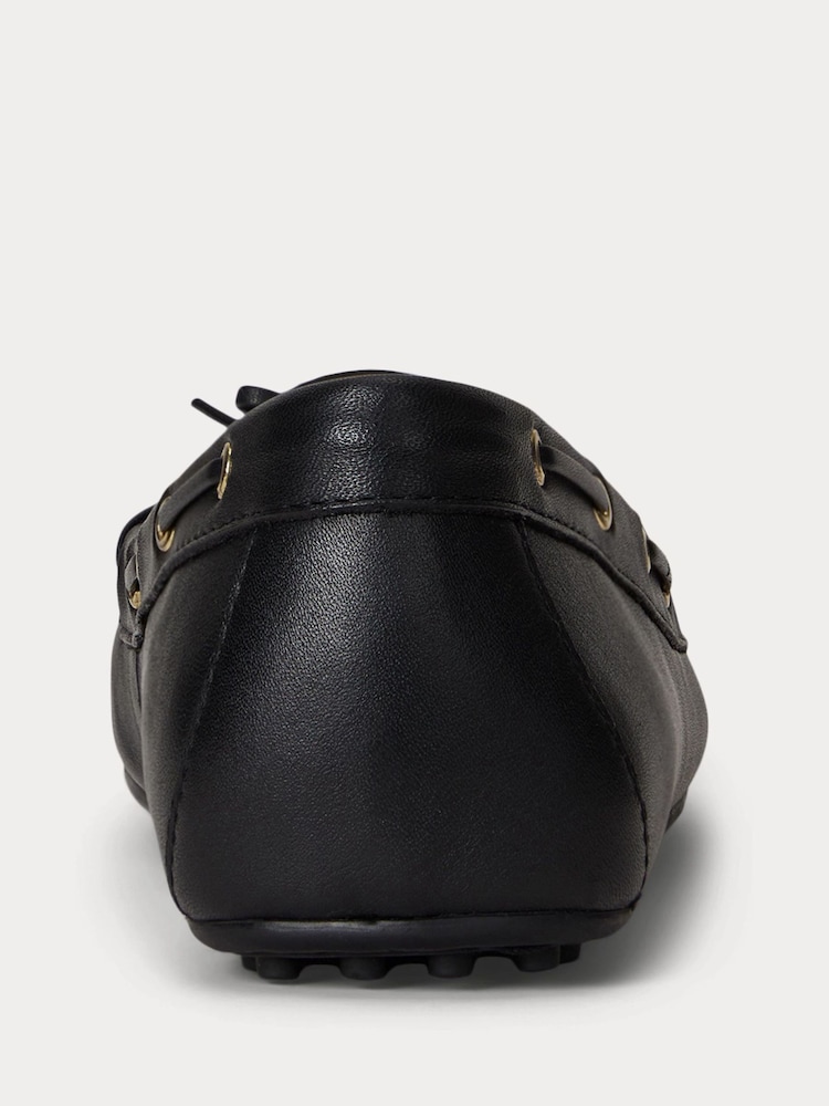 Lauren Ralph Lauren Wylie Leather Boat Black Shoe Loafers - Slika 2 iz 4