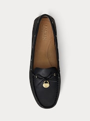 Lauren Ralph Lauren Wylie Leather Boat Black Shoe Loafers - Slika 4 iz 4