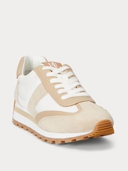 Lauren Ralph Lauren Dani Contrast Panel Suede White Trainers - Image 2 of 4