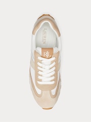 Lauren Ralph Lauren Dani Contrast Panel Suede White Trainers - Image 3 of 4