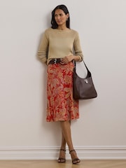 Lauren Ralph Lauren Brown Jinhala Shimmer Chunky Knit Jumper - Image 3 of 4