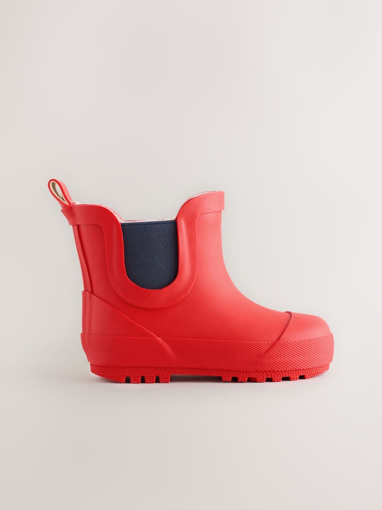 Red Warm Lined Ankle Wellies - Image 2 of 4 Red Warm Lined Ankle Wellies - Image 2 of 4