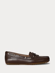 Lauren Ralph Lauren Wylie Leather Boat Shoe Brown Loafers - Image 1 of 4
