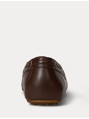 Lauren Ralph Lauren Wylie Leather Boat Shoe Brown Loafers - Image 2 of 4