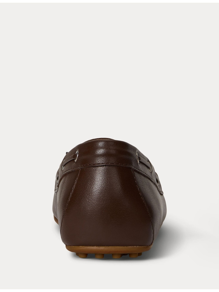 Lauren Ralph Lauren Wylie Leather Boat Shoe Brown Loafers - Image 2 of 4
