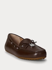 Lauren Ralph Lauren Wylie Leather Boat Shoe Brown Loafers - Image 3 of 4