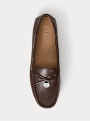 Lauren Ralph Lauren Wylie Leather Boat Shoe Brown Loafers - Image 4 of 4