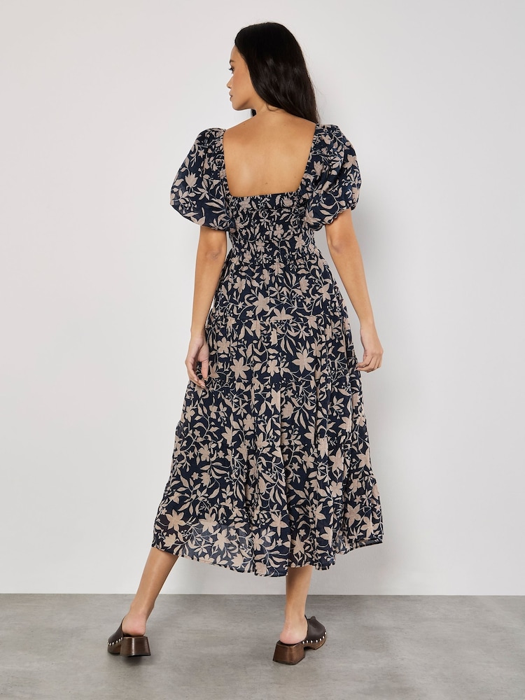 Apricot Blue Silhouette Starflower Midi Dress - Image 5 of 5