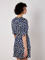 Apricot Blue Painterly Heart Print Angel Sleeve Dress - Image 4 of 5