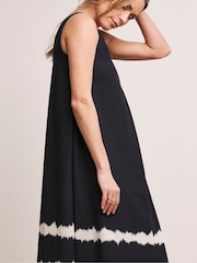 JD Williams Black Mix Pleat Border Print Maxi Dress - Image 5 of 6