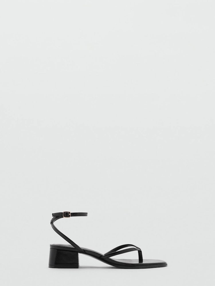 Mango Black Strappy Heeled Sandals - Image 1 of 3