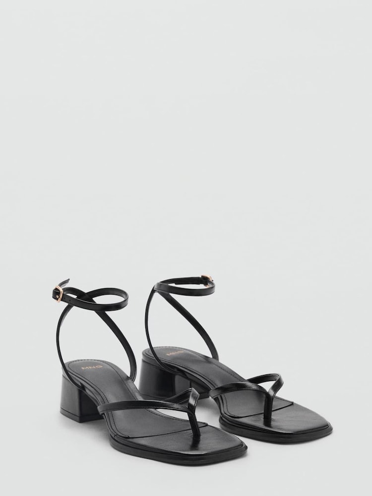 Mango Black Strappy Heeled Sandals - Image 2 of 3