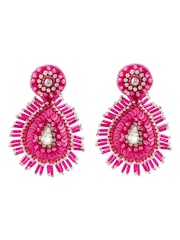 Bibi Bijoux Pink Paisley Beaded Earrings - Image 1 of 3