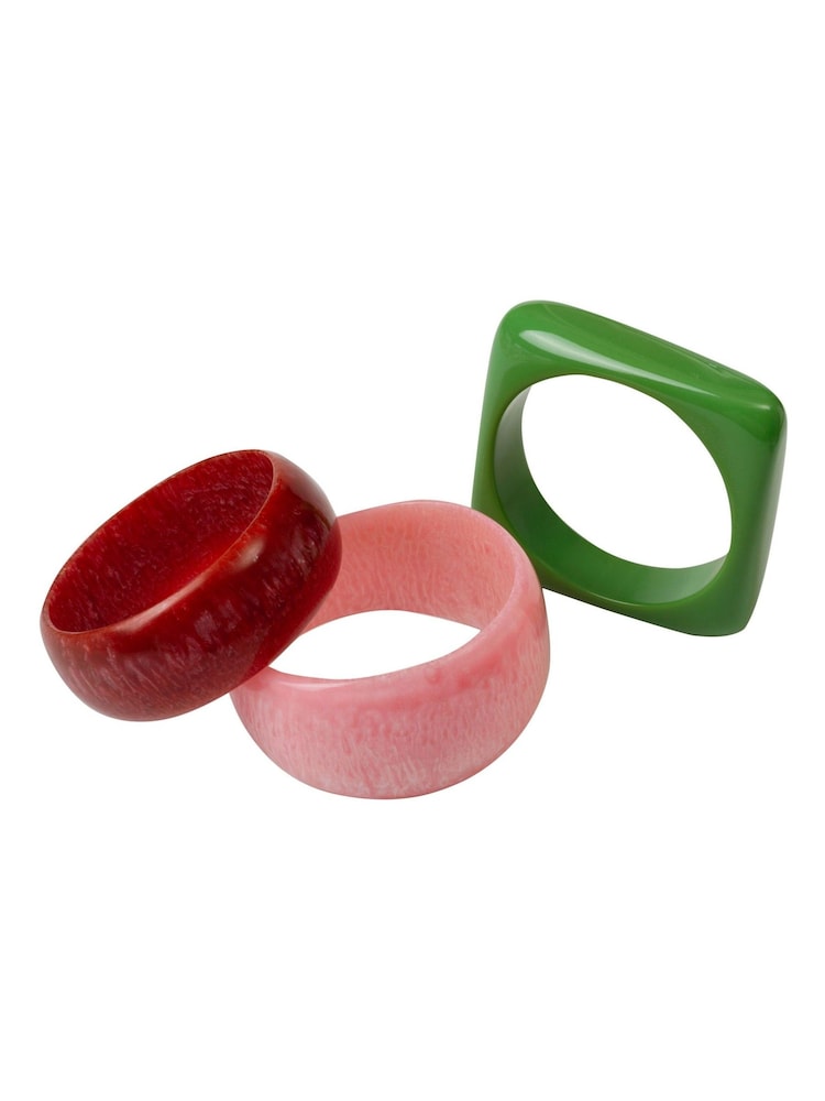 Bibi Bijoux Pink Chunky Bangles Set - Image 1 of 3