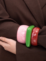 Bibi Bijoux Pink Chunky Bangles Set - Image 3 of 3