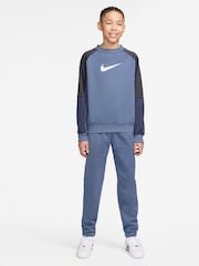 Nike World Indigo Blue Dri-FIT Poly Crew Tracksuit - Image 1 of 4