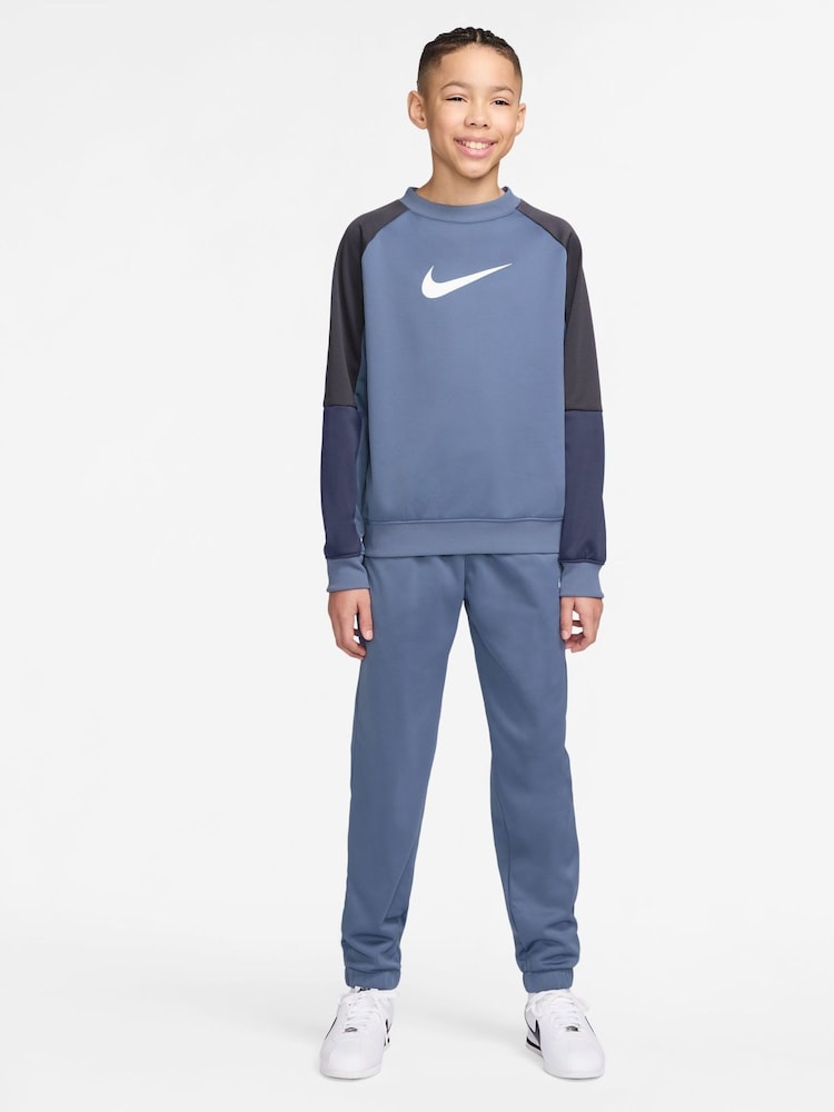 Nike World Indigo Blue Dri-FIT Poly Crew Tracksuit - Image 1 of 4