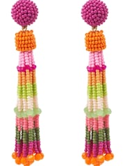 Bibi Bijoux Pink Multicolour Beaded Earrings - Image 1 of 3