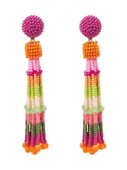 Bibi Bijoux Pink Multicolour Beaded Earrings - Image 2 of 3