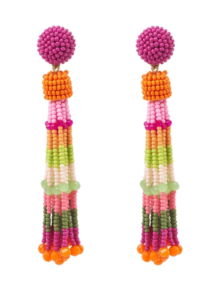 Bibi Bijoux Pink Multicolour Beaded Earrings - Image 2 of 3