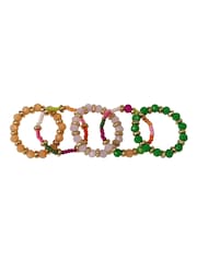 Bibi Bijoux Pink Multicolour Beaded Ring Set - Image 1 of 3