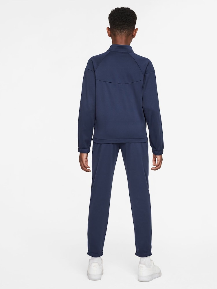 Nike Midnight Navy Dri-Fit Poly Zip Through Tracksuit - Image 2 of 3