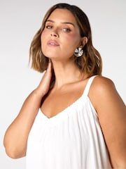 Live Unlimited White Curve Crinkle Gathered Cami Vest - Image 4 of 5