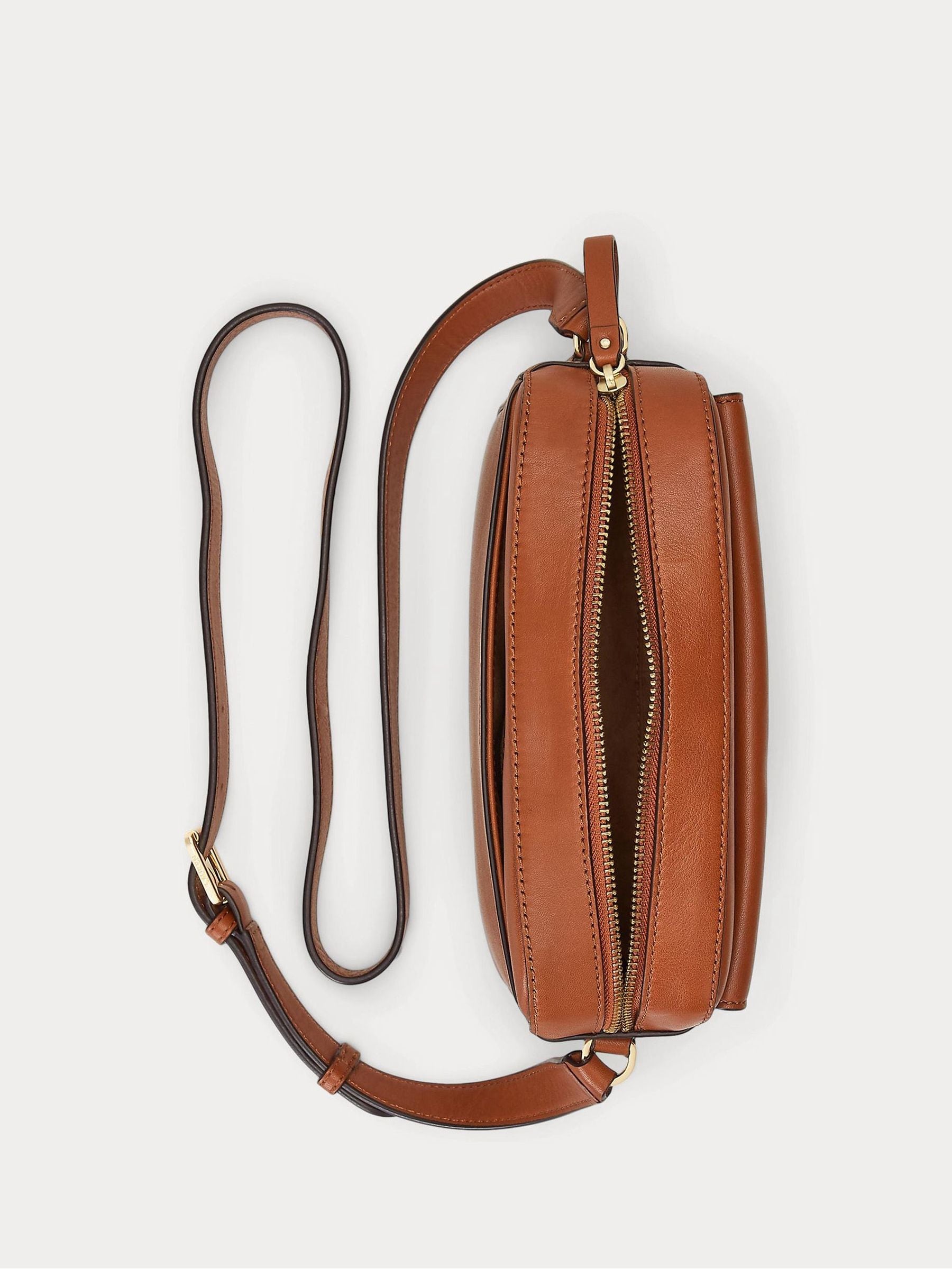 Buy Lauren Ralph Lauren Lauren Tan Marcy Leather Medium Camera Bag