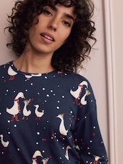 Navy Duck - Weicher, langärmeliger Pyjama - Bild 5 von 9