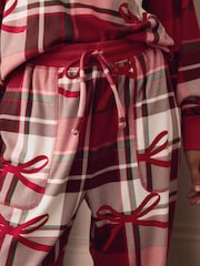Red Check Bow Cosy Long Sleeve Pyjamas - Image 5 of 11