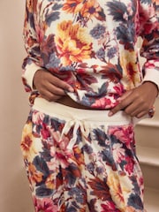 Orange Floral Cosy Long Sleeve Pyjamas - Image 6 of 11