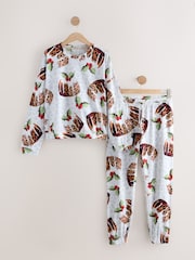 Cream Christmas Pudding Long Sleeve Pyjamas - Image 6 of 9
