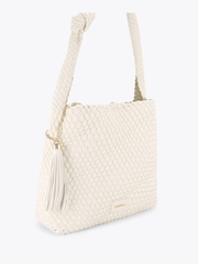 Creme - Bolsa de ombro Carvela preta Verona Weave - Imagem 3 de 5