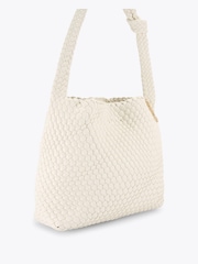 Creme - Bolsa de ombro Carvela preta Verona Weave - Imagem 4 de 5