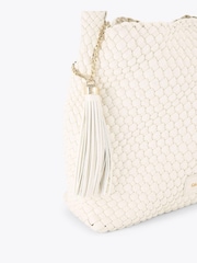 Creme - Bolsa de ombro Carvela preta Verona Weave - Imagem 5 de 5