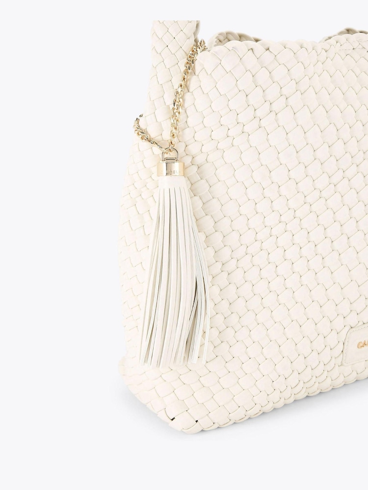 Creme - Bolsa de ombro Carvela preta Verona Weave - Imagem 5 de 5