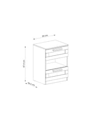 Grey Flynn Paint Effect 2 Drawer Wide Bedside Table - Image 5 of 7