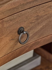 Mid Natural Sadie Solid Mango Wood 2 Drawer Bedside Table - Image 8 of 11