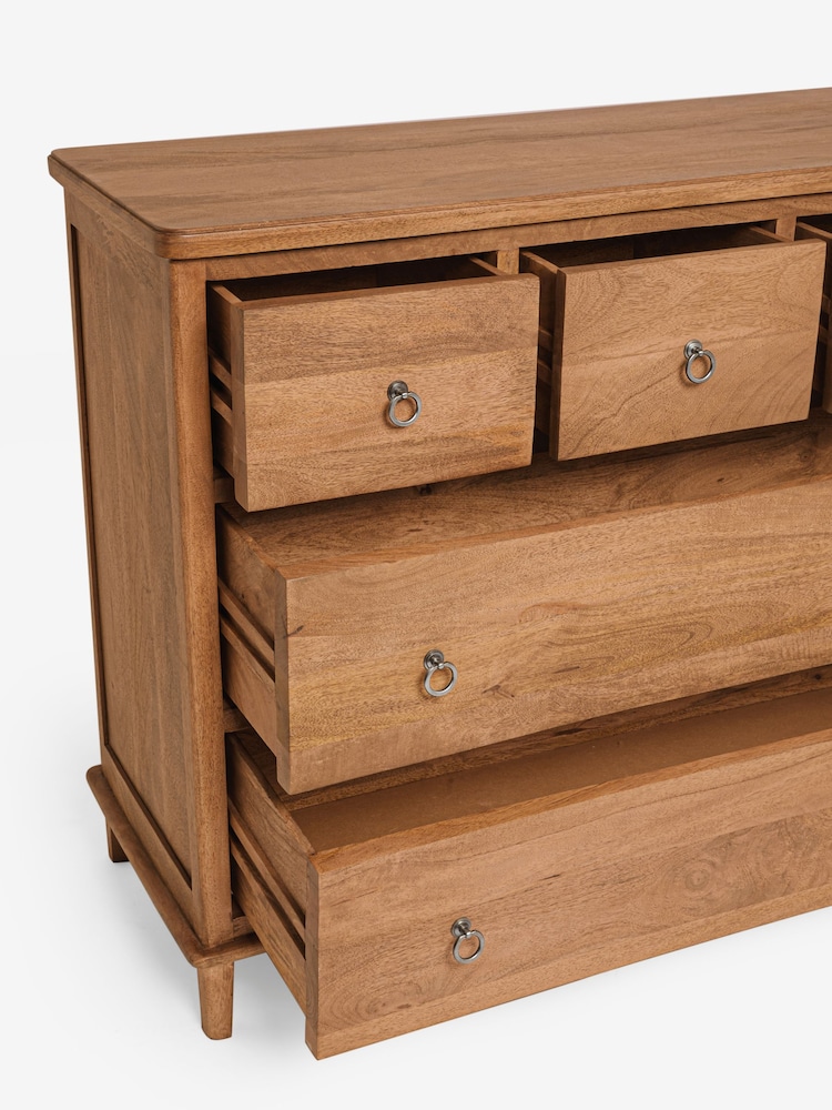 Mid Natural Sadie Solid Mango Wood 5 Drawer Chest - Image 10 of 10