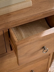 Mid Natural Sadie Solid Mango Wood 5 Drawer Chest of Drawers - Image 5 of 9