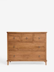 Mid Natural Sadie Solid Mango Wood 5 Drawer Chest of Drawers - Image 6 of 9