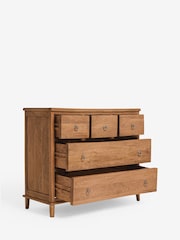 Mid Natural Sadie Solid Mango Wood 5 Drawer Chest of Drawers - Image 7 of 9