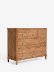 Mid Natural Sadie Solid Mango Wood 5 Drawer Chest of Drawers - Image 8 of 9
