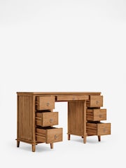 Mid Natural Sadie Solid Mango Wood 7 Drawer Console Dressing Table - Image 5 of 7