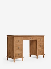 Mid Natural Sadie Solid Mango Wood 7 Drawer Console Dressing Table - Image 6 of 7
