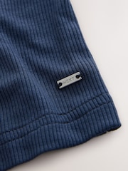 Navy Ribbed Long Sleeve Pyjamas - Image 3 of 4