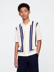 Gap White Relaxed Crochet Shirt (4-13yrs) - Image 1 of 5