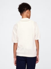 Gap White Relaxed Crochet Shirt (4-13yrs) - Image 2 of 5